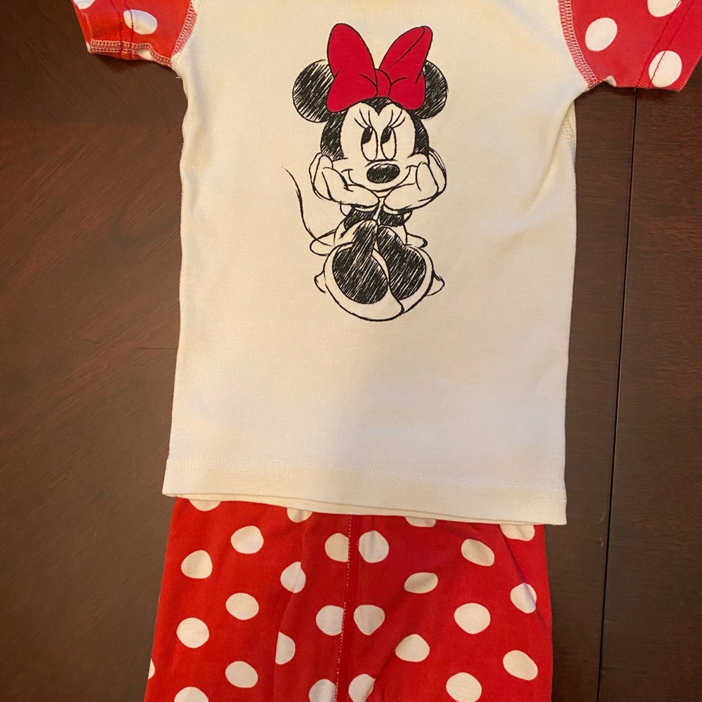 Hanna Andersson / Disney Minnie Mouse short John pajamas sz 2T EUC - Picture 2 of 5